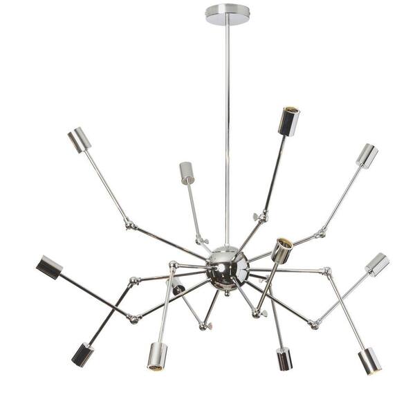 Radionic Hi Tech Desoto 12-Light 43 in. Polished Chrome Chandelier