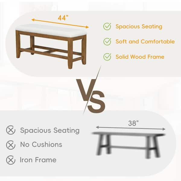 Harper & Bright Designs 6-Piece Dark Brown Wood Top Harper & Bright Designs 6-Piece Dark Brown Wood Top