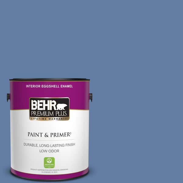BEHR PREMIUM PLUS 1 gal. #600D-6 Blueberry Patch Eggshell Enamel Low Odor Interior Paint & Primer