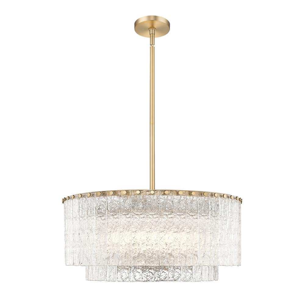 Glacier Modern Gold 10 Light Tiered Pendant Light with no Bulbs included