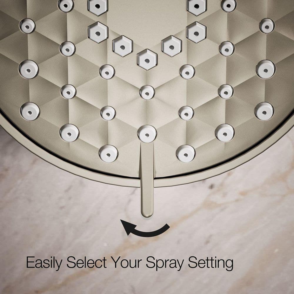 Vibrant Brushed Nickel Multifunction Wall Mounted Showerhead
