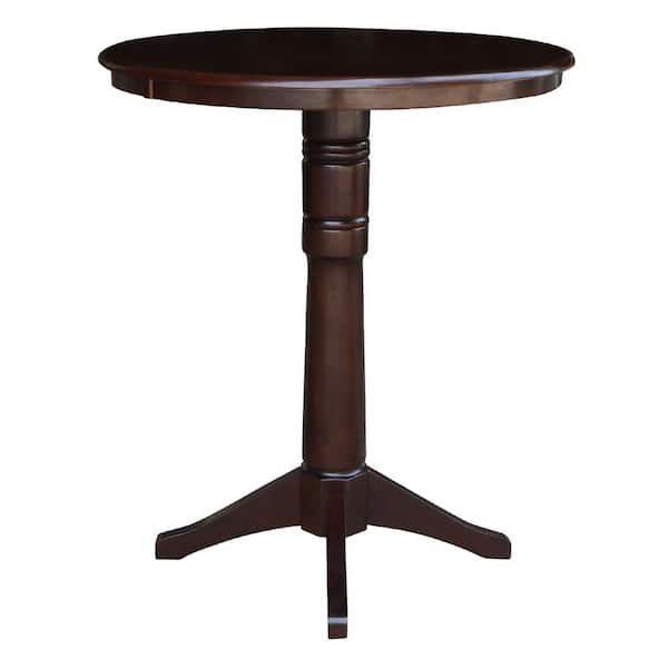 H Solid Wood Bar Table K15 36rt 27b, Round Wood Bar Table