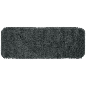 Serendipity Dark Gray 22 in. x 60 in. Washable Bathroom Accent Rug