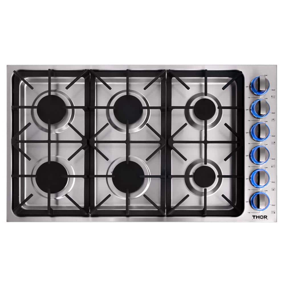 36 in. Drop-in Gas Cooktop in Stainless Steel