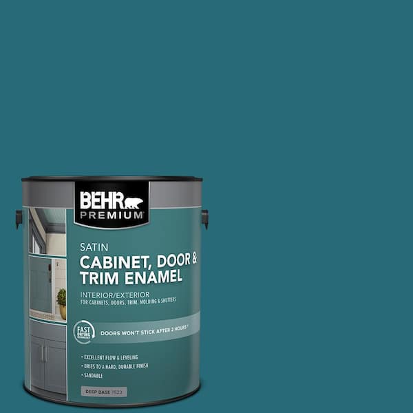 BEHR PREMIUM 1 gal. #M470-7 Blue Stream Satin Enamel Interior/Exterior Cabinet, Door & Trim Paint