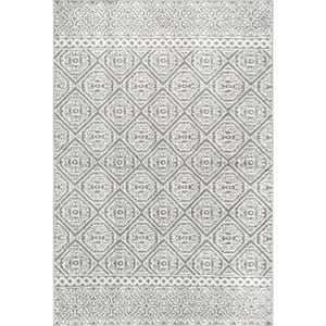 Jeanette Floral Gray 4 ft. x 6 ft. Area Rug