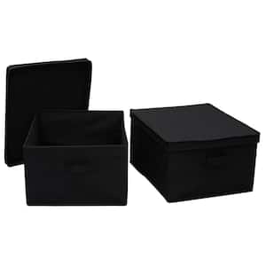 13 Gal. Jumbo Storage Box, Black Linen (2-Pack)