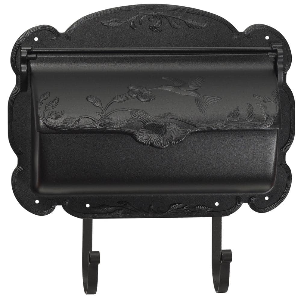 Hummingbird Cast Aluminum Mailbox, Black