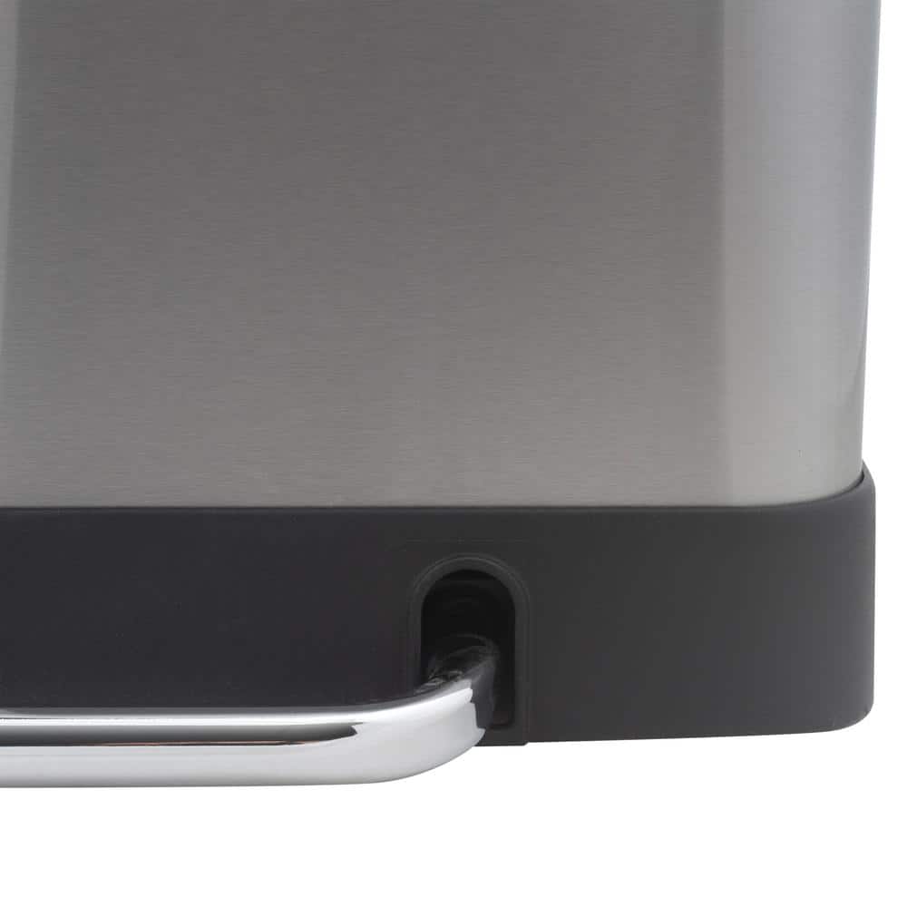 60L Stainless Steel Dual Compartment Kitchen Recycling Bin