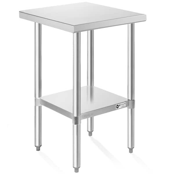 KUTLER 24 in. x 18 in. Stainless Steel Kitchen Prep Table with Bottom Shelf