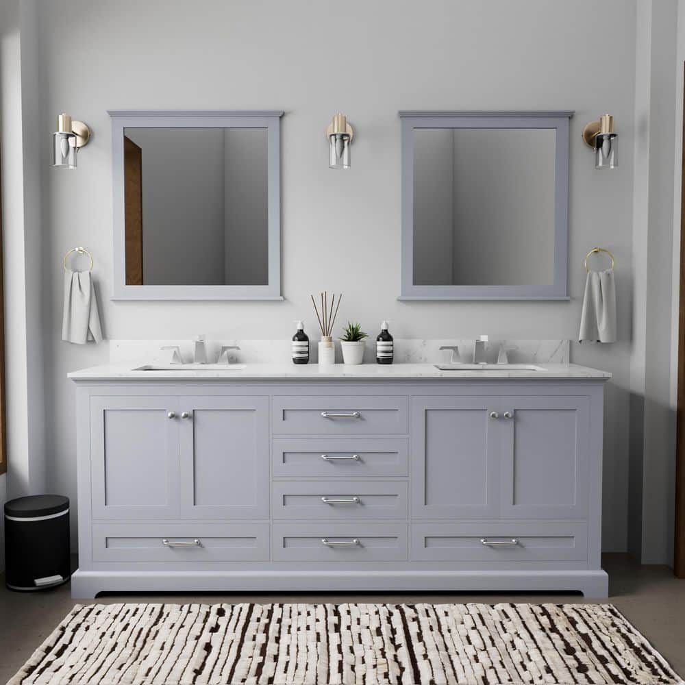 Dukes 80" Dark Gray Rubber and Birch Double Vanity