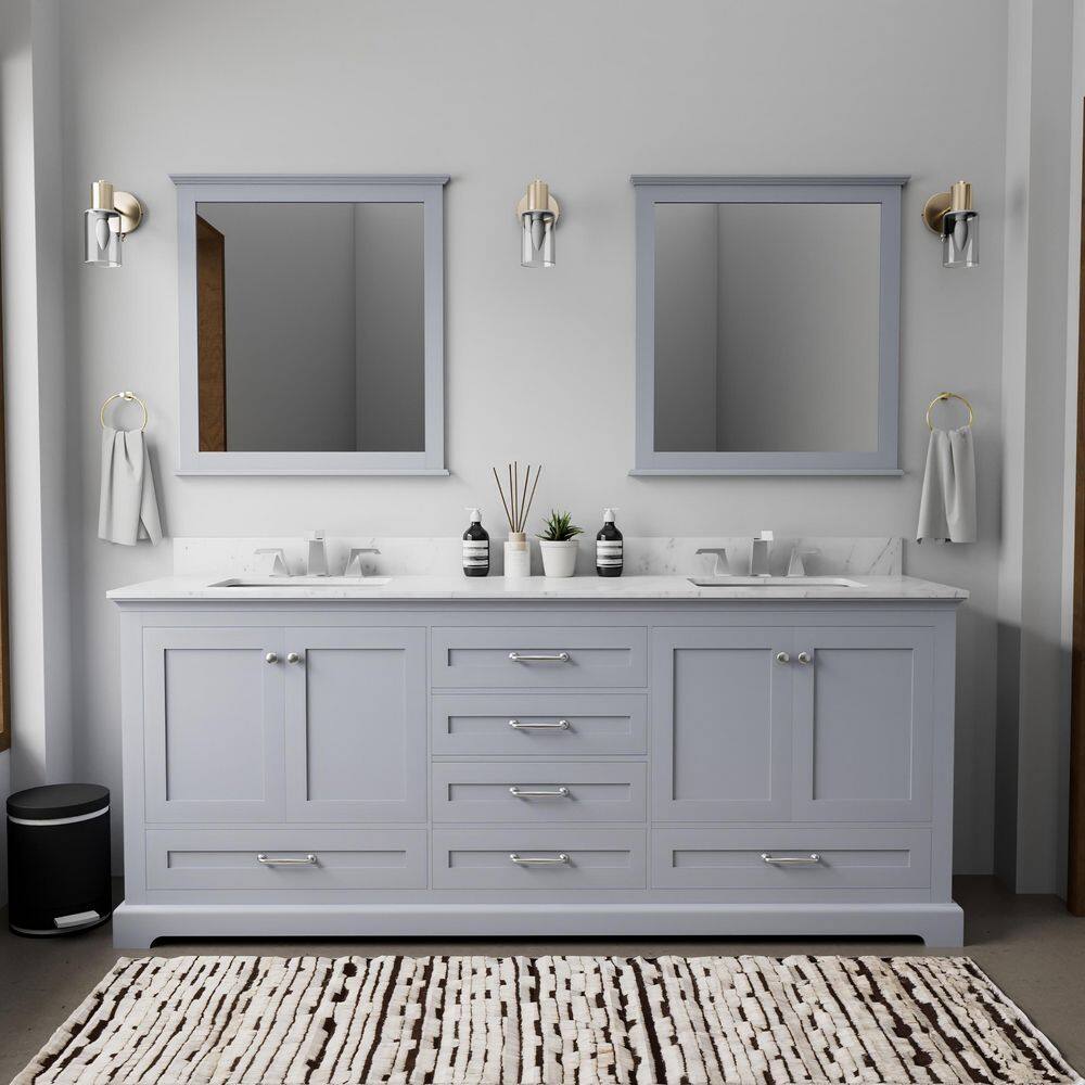 Dukes 80 in. W x 22 in. D Dark Grey Double Bath Vanity without Top and 30 in. Mirrors price history on PriceWatchPro