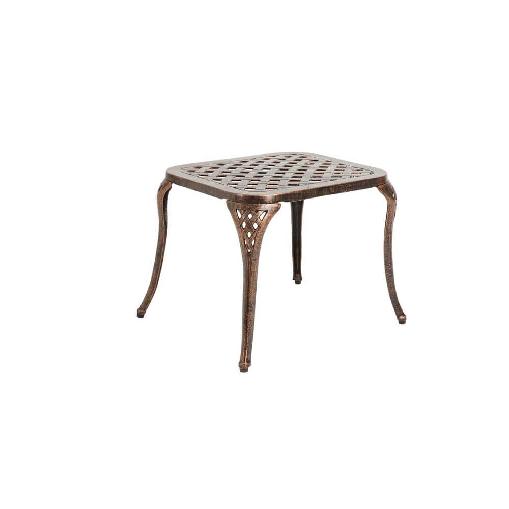 Movisa Bronze Cast Aluminum Patio Outdoor Side Table YMVW105321 The