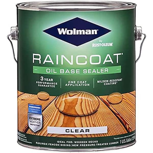 Wolman 1 Gal. Raincoat Clear Oil-Based Low VOC Water Repellent Exterior Wood Sealer (Case of 4)
