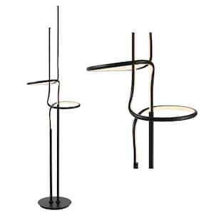 Sketch 64 in. Black Minimalist Dimmable Metal Integrated LED Floor Lamp