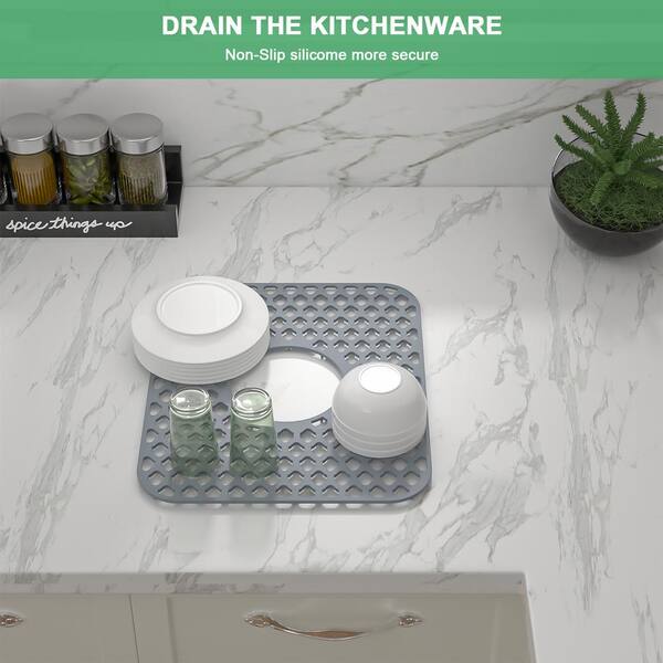Unbranded 14x11 Silicone Kitchen Sink Bottom Grid in Gray