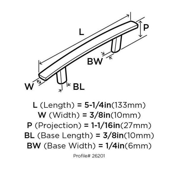 Satin Nickel 5-1/4" Modern Cabinet Bar Pull