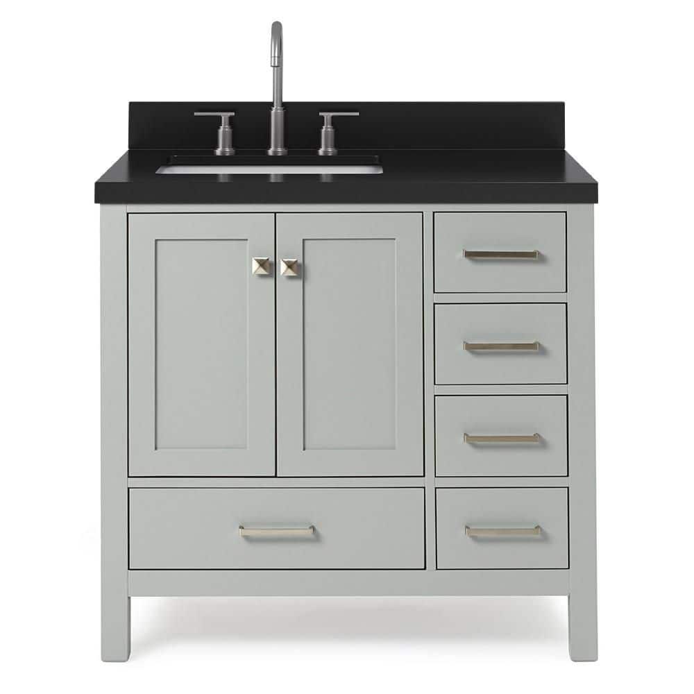 Cambridge 36 in. Single Sink Freestanding Bathroom Vanity in Gray with Carbon Black Quartz Top price history on PriceWatchPro