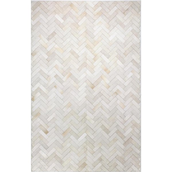 Santa Fe Cream 10 ft. x 14 ft. Chevron Contemporary Area Rug