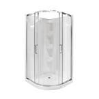 Glacier Bay Maia 36 in. x 79.50 in. Corner Drain Corner Shower Kit in ...