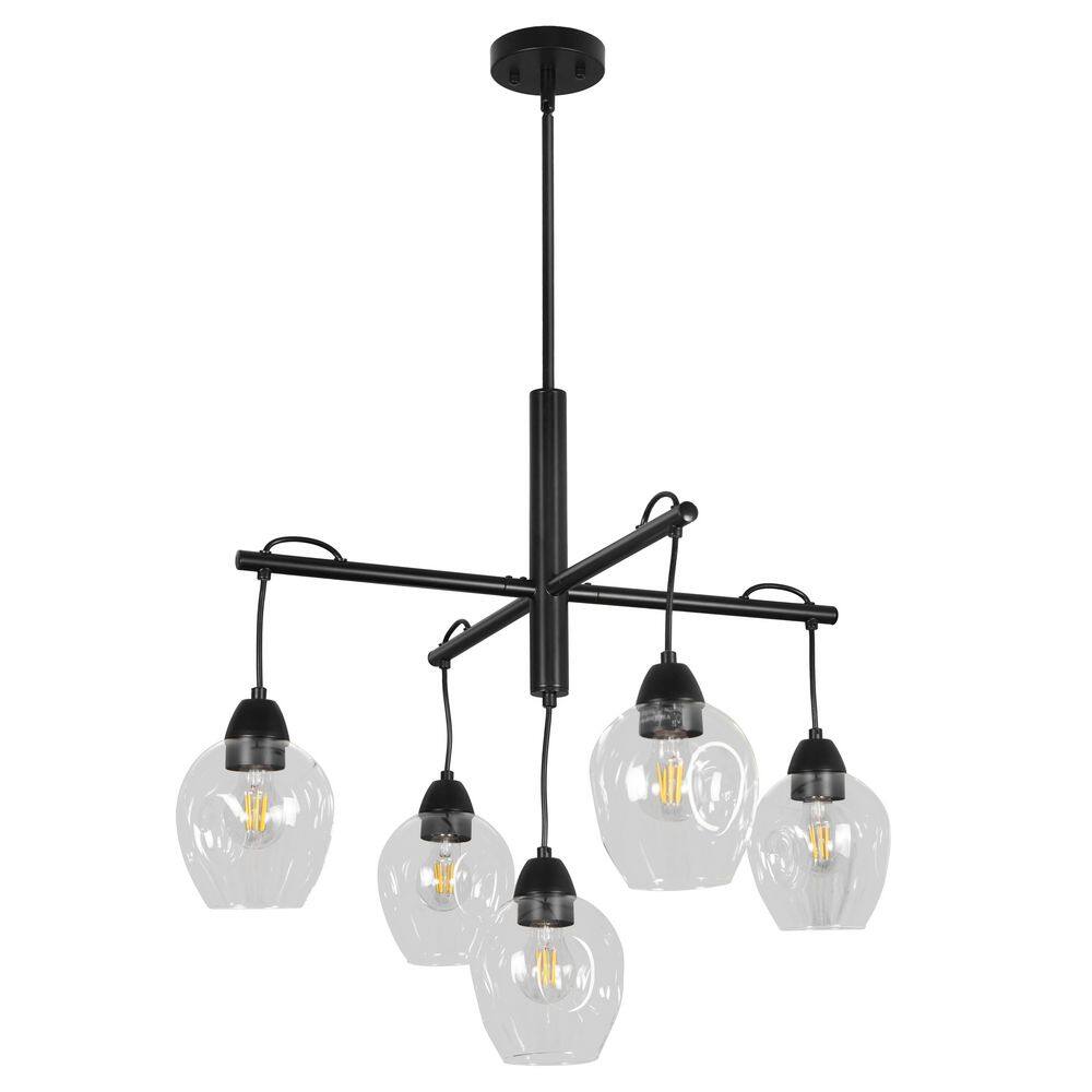 5-Light Black Bubble Glass Linear Chandelier for Dining Room with with no bulbs included price history on PriceWatchPro