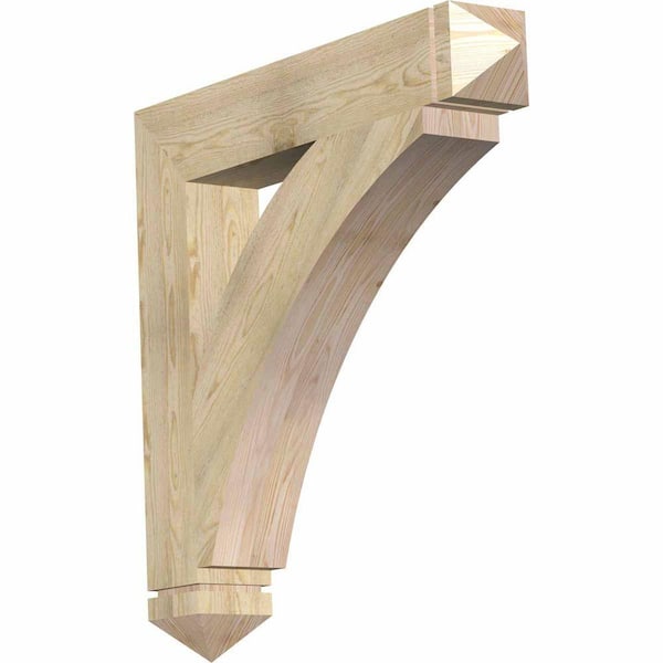 Ekena Millwork 6 in. x 38 in. x 38 in. Douglas Fir Thorton Arts and Crafts Rough Sawn Bracket