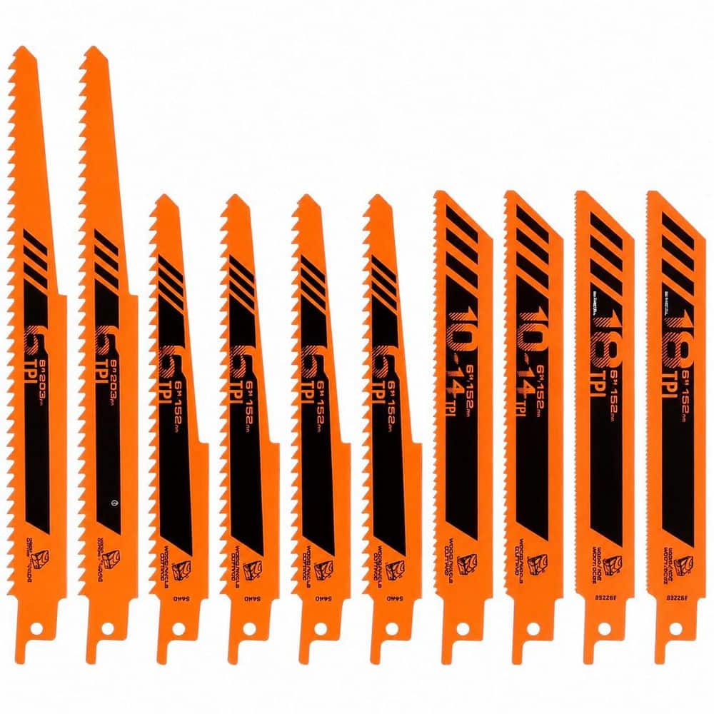 10 Piece High Carbon Steel Reciprocating Saw Blades Set with Mixed Teeth for Wood Metal Plastic Drywall Cutting price history on PriceWatchPro