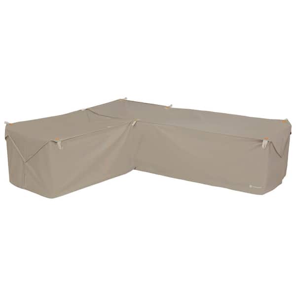 Storigami 83 in. L x 104 in. W x 31 in. H Goat Tan Easy Fold Left-Facing Sectional Cover