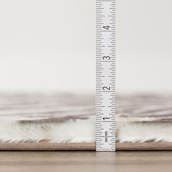 3 x 5 Beige Animal Print Runner Rug