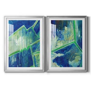 Geometric in Cool V by Wexford Homes 2 Pieces Framed Abstract Paper Art Print 18.5 in. x 24.5 in.