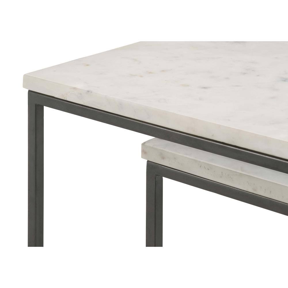 Medora White Marble and Gunmetal Nesting Tables