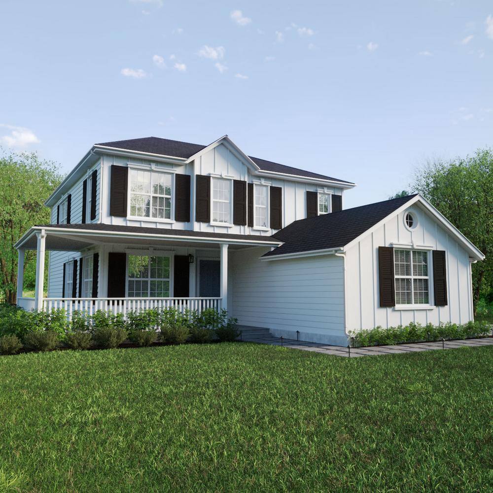 Riverwood Tan Faux Wood 52" Shutters with Louver Design