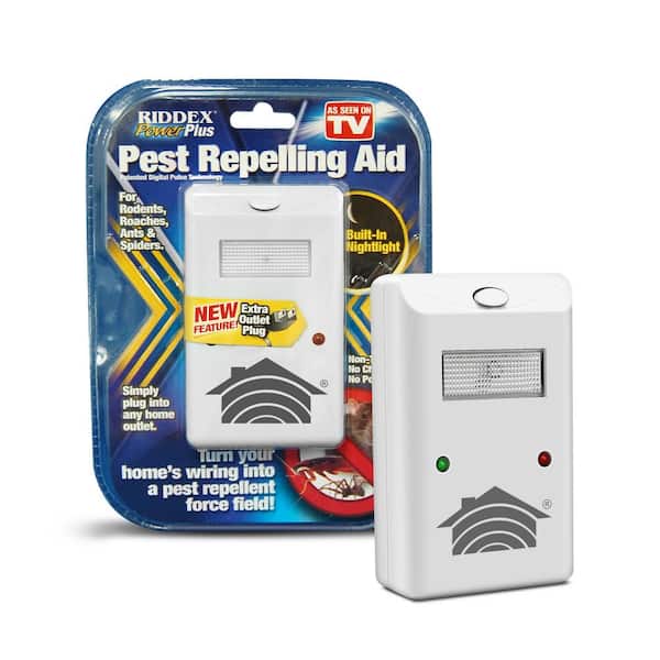 RIDDEX Power Plus Plug In Pest Repellent, Pest Control Against Rats, Mice, Roaches, Bugs and Insects, Chemical Free
