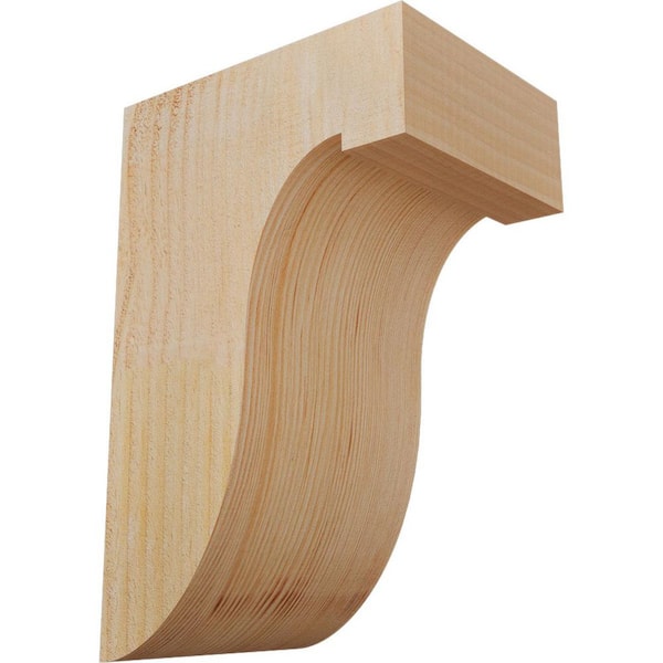 Ekena Millwork 6 in. x 8 in. x 12 in. Douglas Fir Del Monte Rough Sawn Corbel