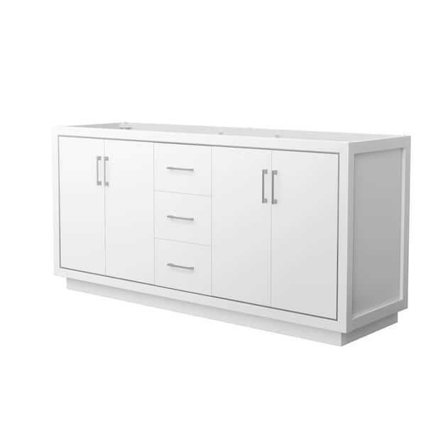 Wyndham Collection Icon 71 in. W x 21.75 in. D x 34.25 in. H Double Bath Vanity Cabinet without Top in White