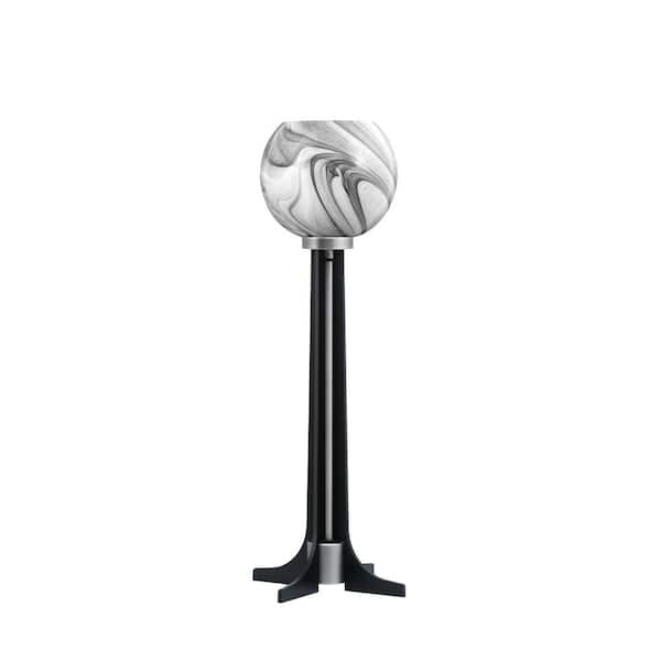 Unbranded Delgado 22 in. Graphite Matte Black Accent Lamp Onyx Swirl Glass Shade