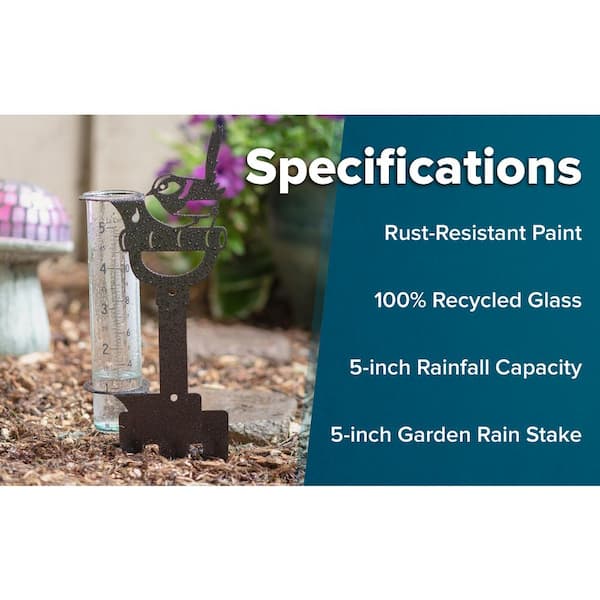 5-inch Capacity Glass Rain Gauge