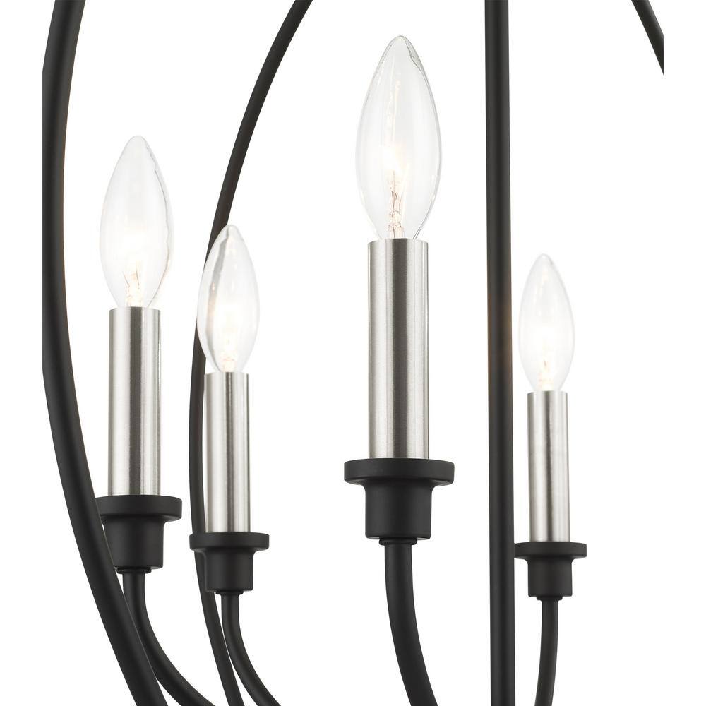 Milania Elegance 6-Light Black Crystal Candelabra Chandelier