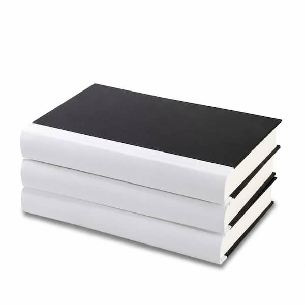 Set of 3 Decorative Hardcover Quote Books Hope Faith Trust Black White Gold Farmhouse Stacked Decor Kit