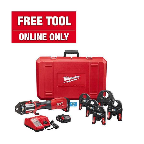 M18 18-Volt Lithium-Ion Brushless Cordless FORCE LOGIC Press Tool Kit with 1/2 in. - 2 in. Jaws Kit (6-Jaws Included)