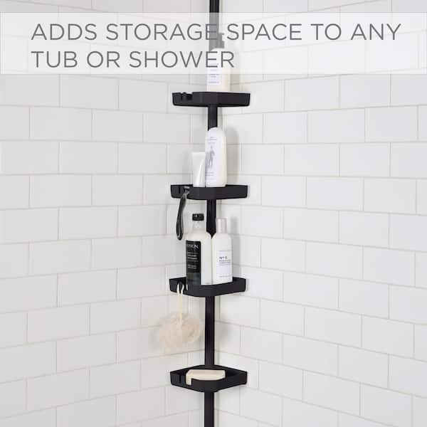 Chrome-plated 4-tier Tension Pole Corner Shower Caddy - Bed Bath