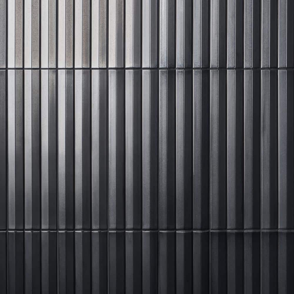 Apex 5" x 16" Gray 3D Polished Porcelain Wall Tile