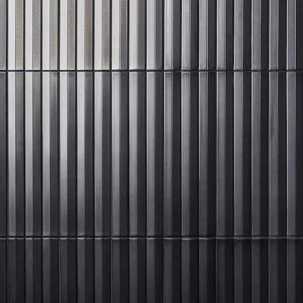 Ivy Hill Tile Apex Metallic Gray 4.92 in. x 15.74 in. 3D Polished Porcelain Wall Tile (6.99 Sq. Ft./Case)