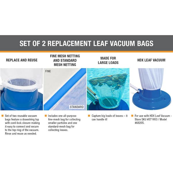 SuperFine Mesh Debris Bag Replacement For Powervac Pool Cleaners PV2100, PV2200, PV2500