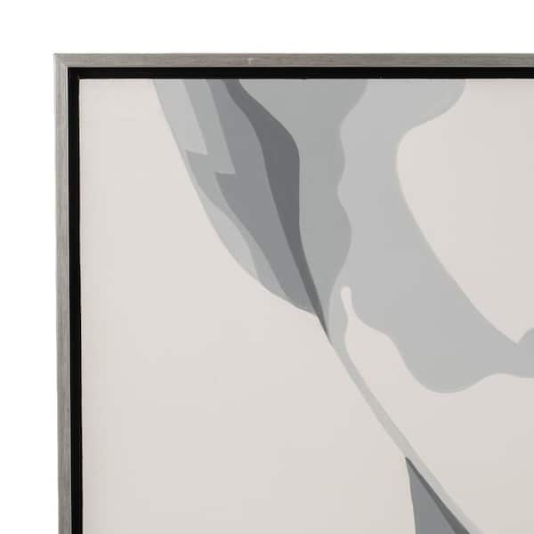 Liv & Skye Silver Framed Women Lip Bite Canvas Art Print 47