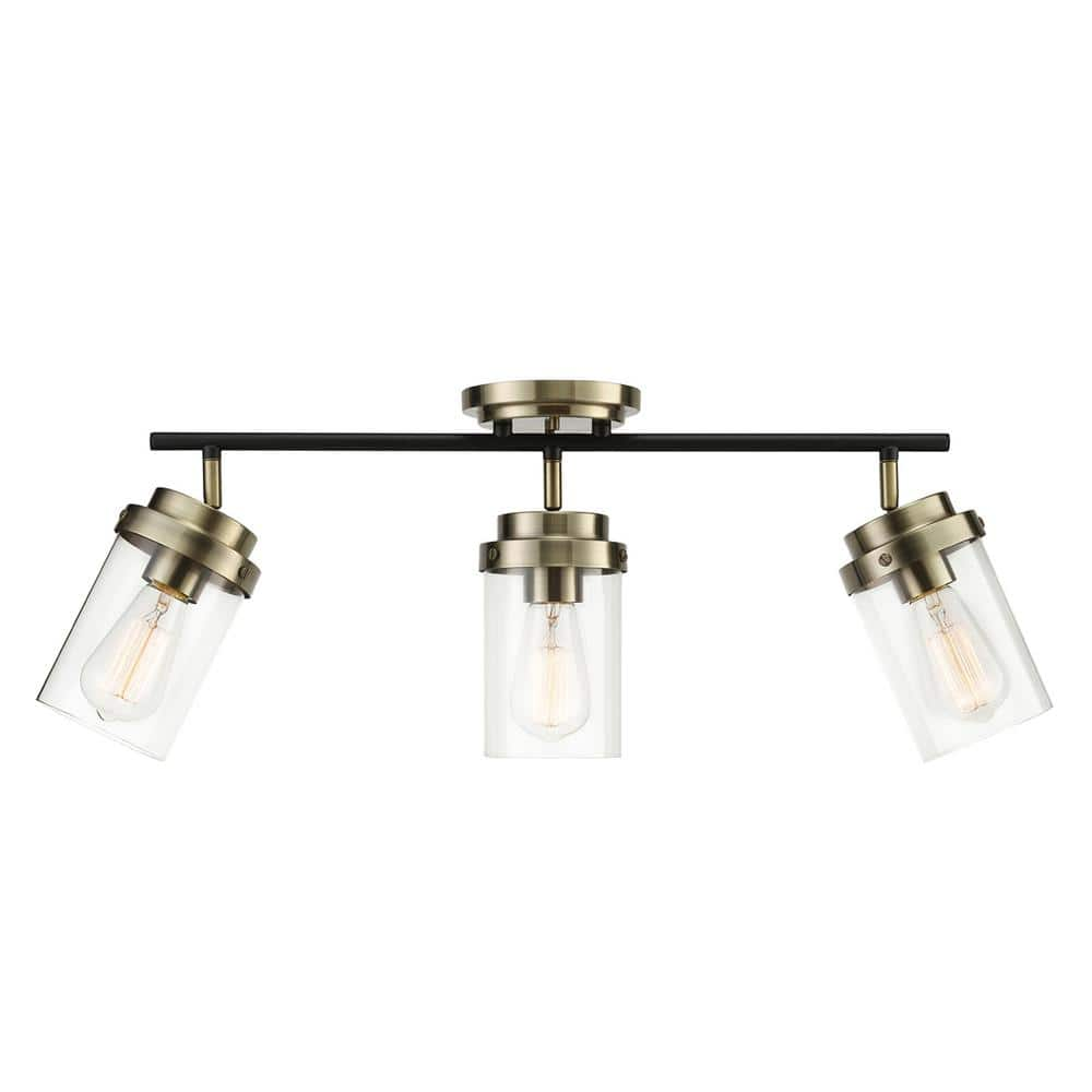 Globe Electric Adelaide 183 Ft 3 Light Antique Brass Fixed Track