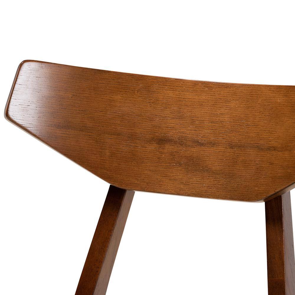 Danica Walnut Brown and Light Beige Mid-Century Modern Dining Chair Set