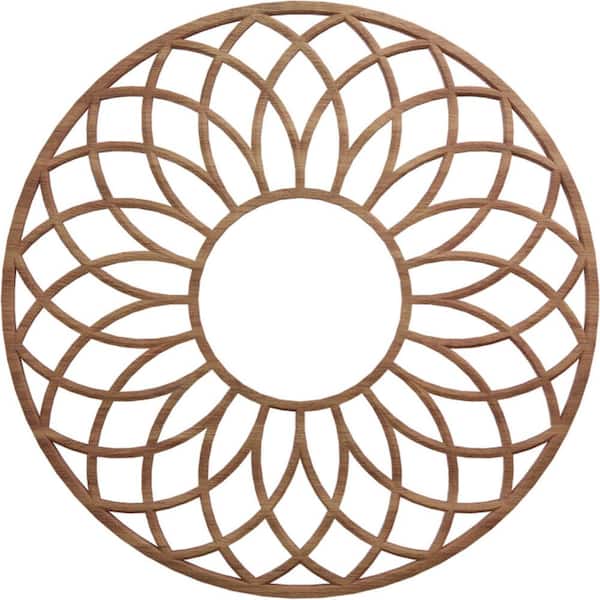 Ekena Millwork 16 in. x 16 in. x 1/4 in. Cannes Wood Fretwork Pierced Ceiling Medallion, Walnut