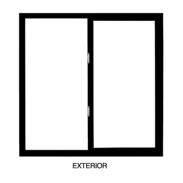 Premium WX 35.5 in. W x 35.5 in H XO Left-Handed Black Ext Vinyl, ProSolar Shade Low E Argon Glass Slider Window