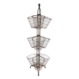Round Metal Baskets on Stand (Set of 9 Baskets)